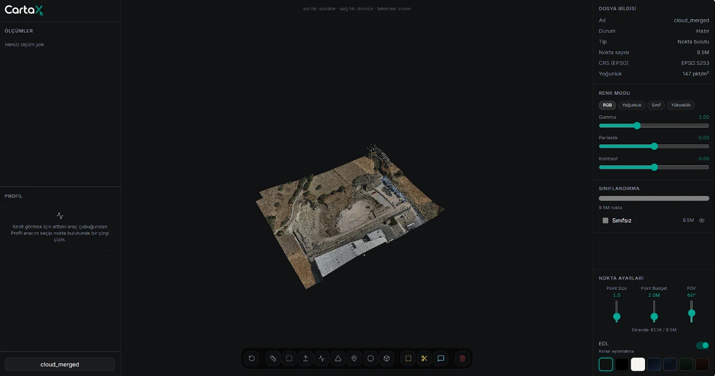 CartaX in-browser point cloud viewer