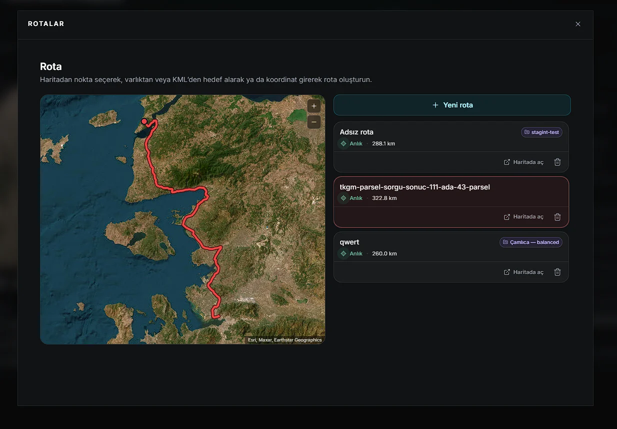 CartaX route screen