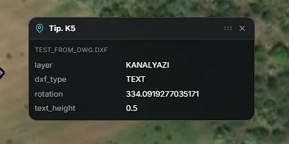 CartaX vector feature info window