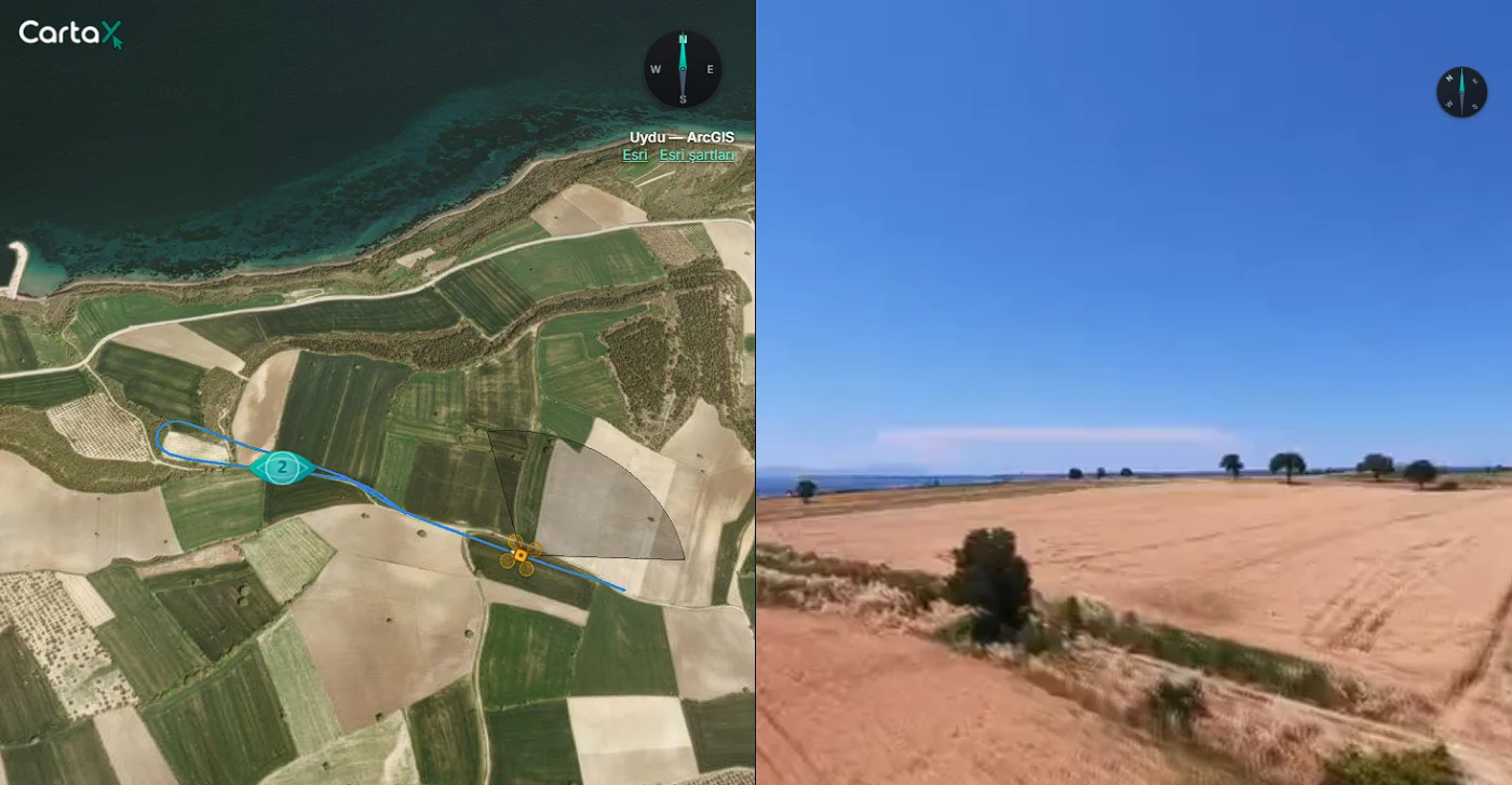 CartaX 360 video playback with map route sync